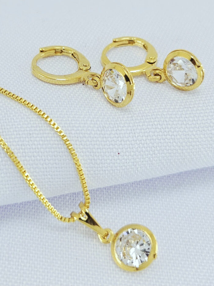 Conjunto argolinha com ponto de luz