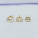 Trio oval pedra cristal