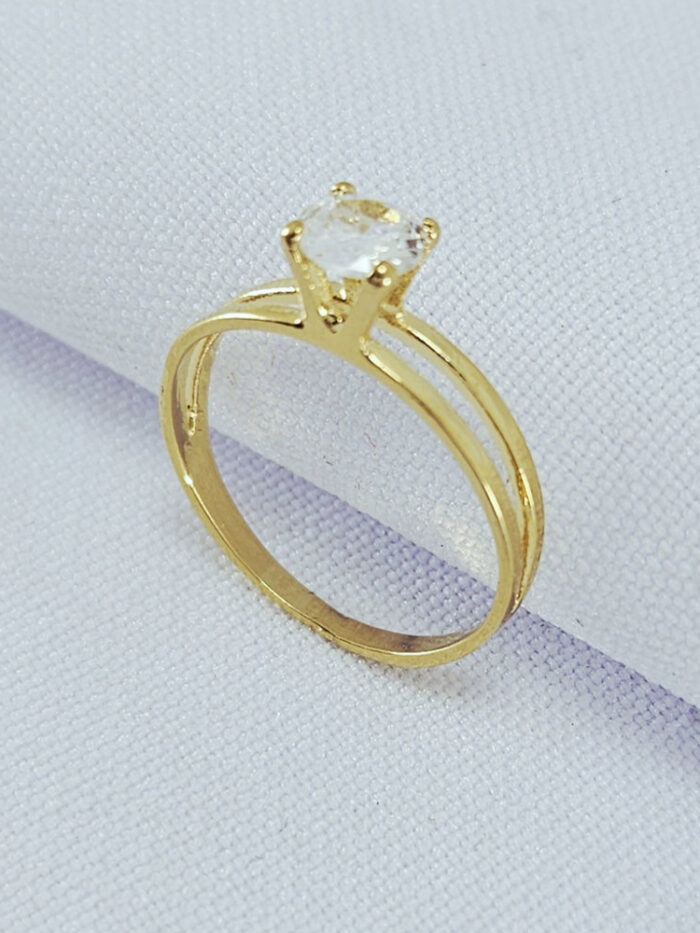 Anel pedra cristal fio vazado