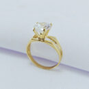 Anel pedra cristal detalhe vazado