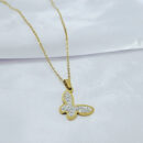 Gargantilha borboleta cravejada