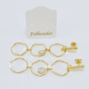 Brinco pêndulo gota cristal