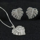 Conjunto folha cravejada