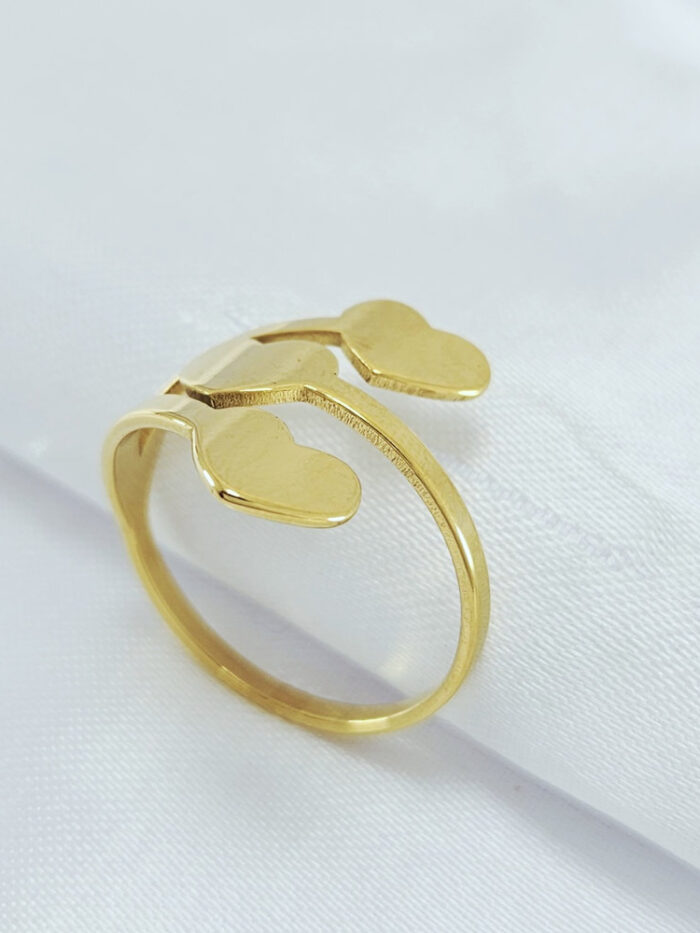 Anel coração triplo liso
