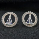 Brinco circulo vazado N.S Aparecida cravejado