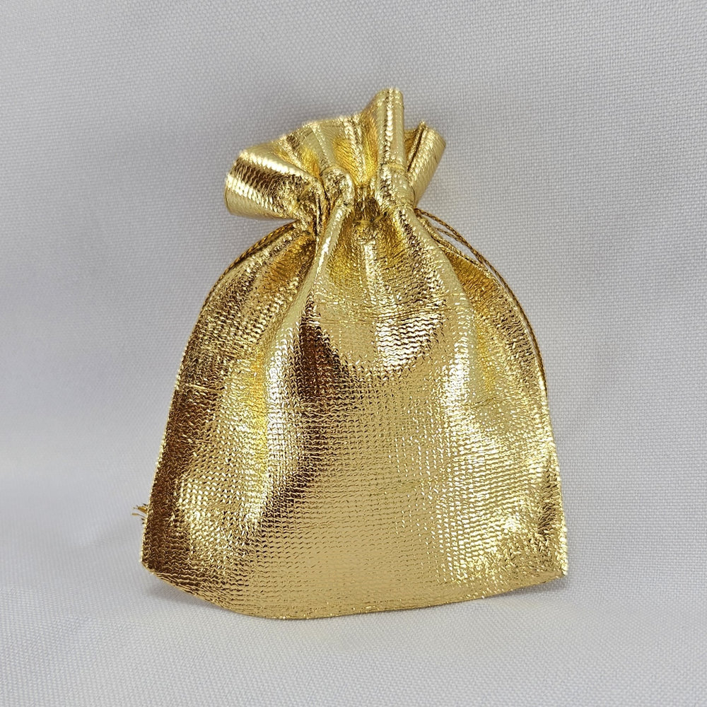 Saquinho de organza dourado P