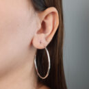 Argola aberta fio liso prateado