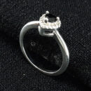 Anel borda cravejada coração preto