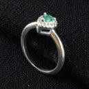 Anel borda cravejada coração verde água