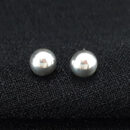 Brinco liso bola prateada