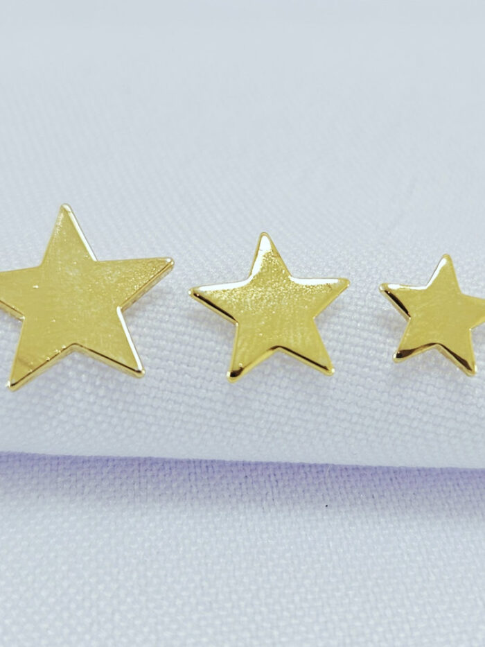 Trio de brincos formato estrela