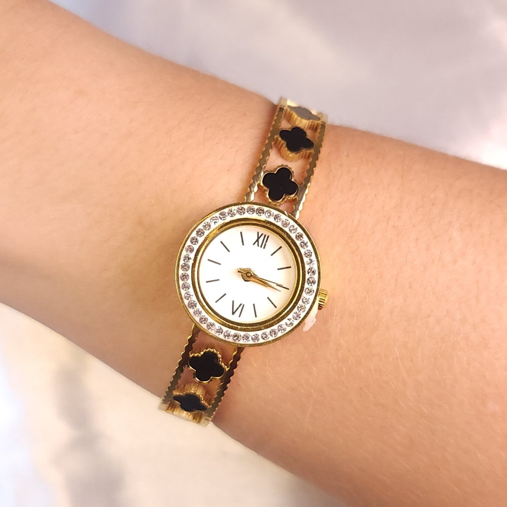 Relógio bracelete cravejado trevo - Imagem 2