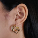 Brinco argola três fios lisos