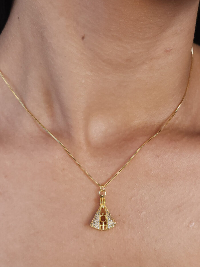 Gargantilha veneziana com pingente N S Aparecida