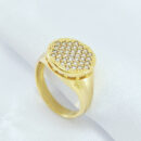 Anel redondo cravejado