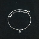 Tornozeleira pedra cristal formato coração