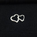 Brinco coração liso duplo