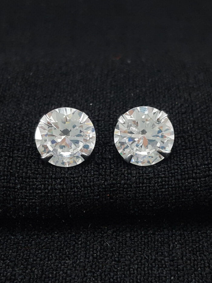 Brinco ponto de luz cristal redondo