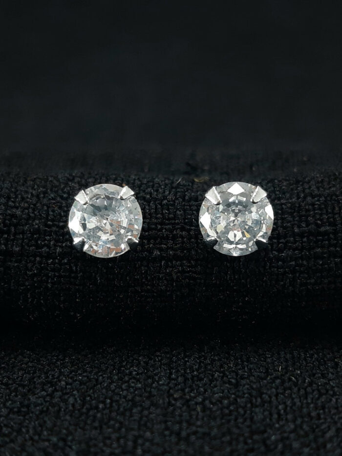 Brinco ponto de luz redondo cristal