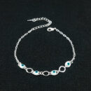 Pulseira olho grego prateada