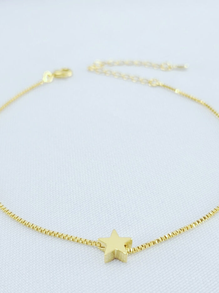 Tornozeleira veneziana com pingente estrela