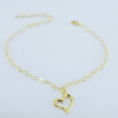 Tornozeleira elos corações detalhe coração pêndulo