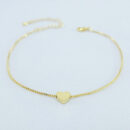 Tornozeleira  corrente veneziana coração liso