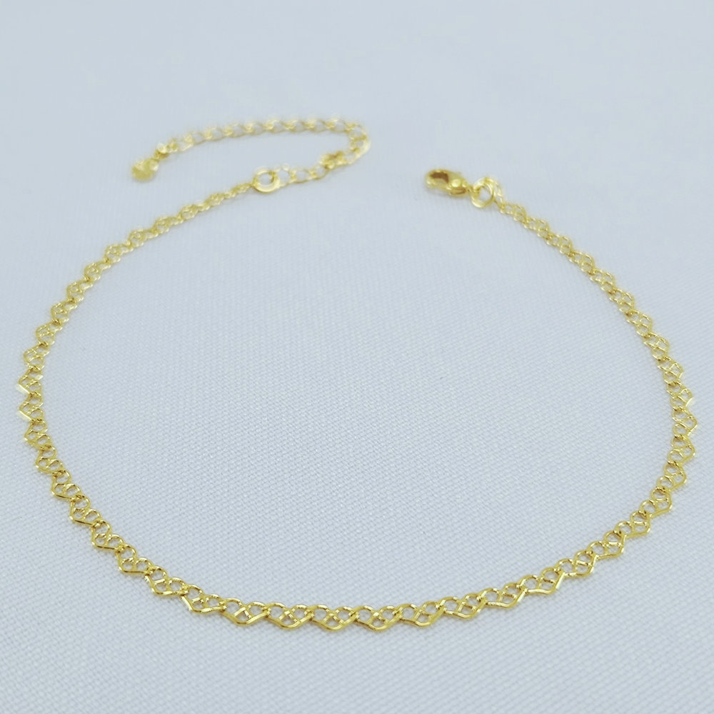 Tornozeleira modelo corações vazados