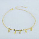 Tornozeleira com pêndulos cruz e ponto de luz