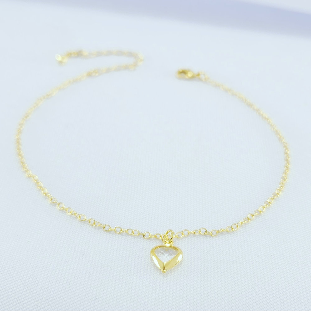 Tornozeleira com ponto de luz coração