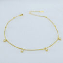 Tornozeleira com bolinhas e pontos de luz quadrado