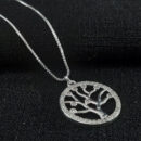 Gargantilha pingente árvore da vida com borda cravejada