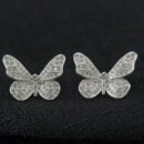 Brinco borboleta cravejada com ponto de luz