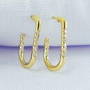 Brinco estilo gancho fio cravejado