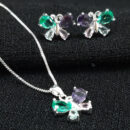 Conjunto borboleta pedras coloridas