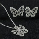 Conjunto borboleta vazada cravejada