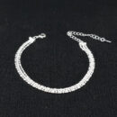 Pulseira tripla gomos laminados com fio riviera