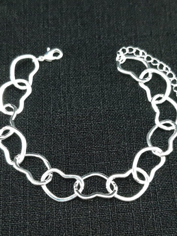 Pulseira elos corações vazado
