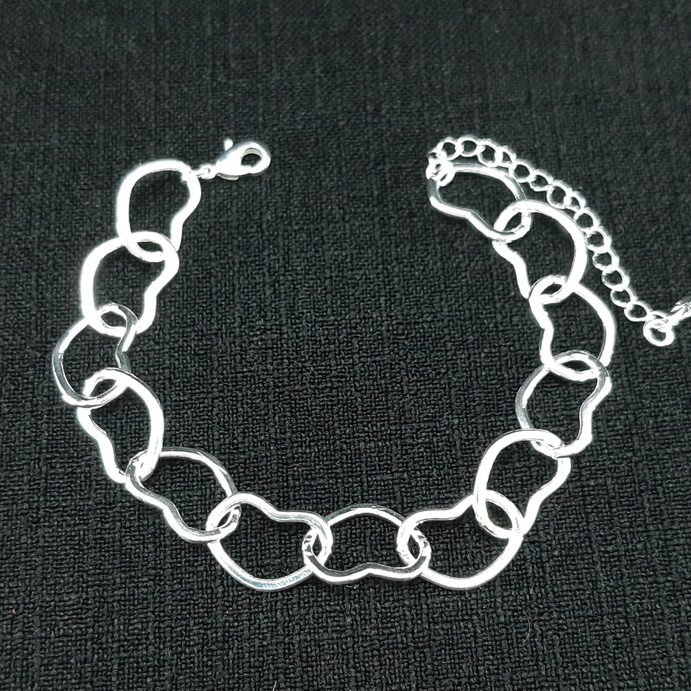 Pulseira elos corações vazado