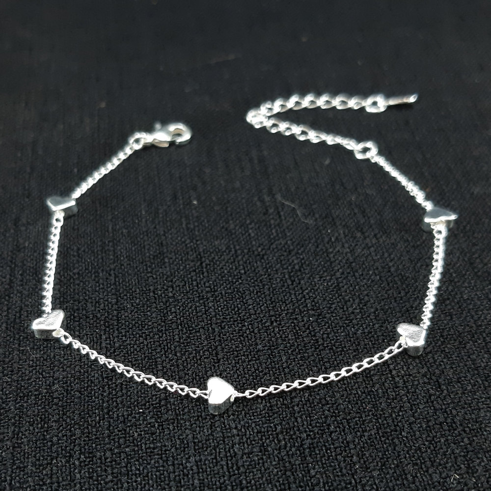 Pulseira detalhe coração chapeado