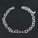 Pulseira elos corações vazados