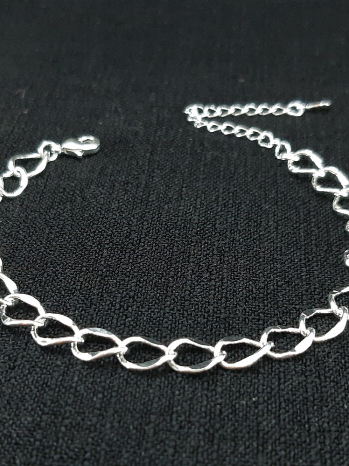 Pulseira elos grumet prateada