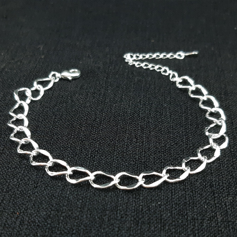 Pulseira elos grumet prateada