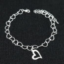 Pulseira elos corações com pêndulo