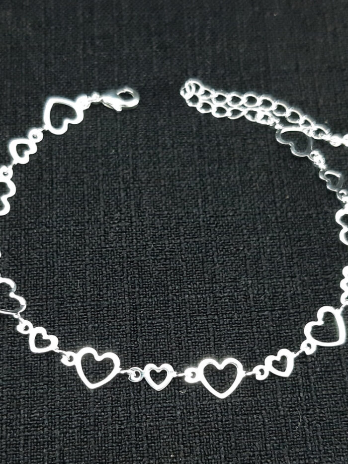 Pulseira elos corações vazados