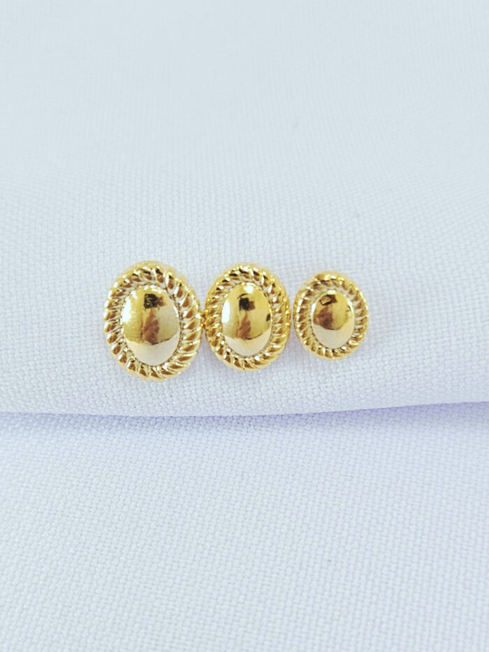 Brinco trio redondo borda entrelaçada