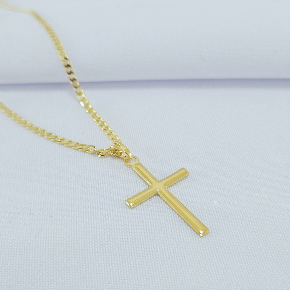 Cordão masculino pigente cruz