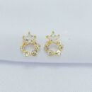 Brinco círculo com estrela cristal