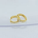 Brinco argolinha fio duplo cravejado