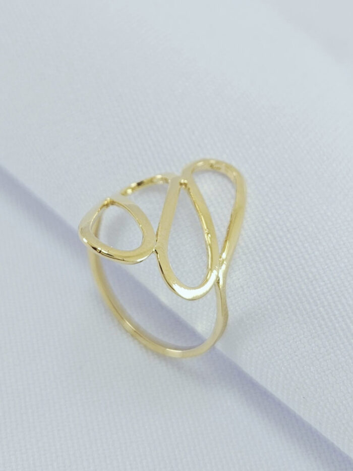 Anel fios lisos vazados